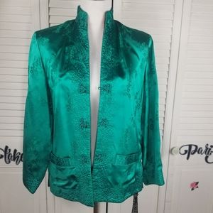 Vintage 2 sided Peony Brand jacket chinesse asian kimono shangai cheongsam